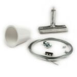 ISOLED 117606 Seilabhängung (1 Stk) für 3-Phasen Stromschiene Classic mit Gegenstück, Baldachin und Stahlseil 2m