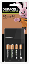 117bb776-c24c-4667-945d-3b48e770e558 DURACELL 118577 Schnellladegerät für 4x AA/AAA Batterien incl. je 2 Stk NiMH Akkus AA / AAA 45M CHARGER CEF14 +2AA/2AAA Verpackungseinheit:1ST – Bild 1