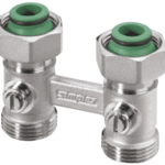 ALVA ALKHBD3/4 ALVA Hahnblock Zweirohr Durchgang 3/4" 50mm, absperrb., mit Konuseinlegeteil  Verpackungseinheit:1ST