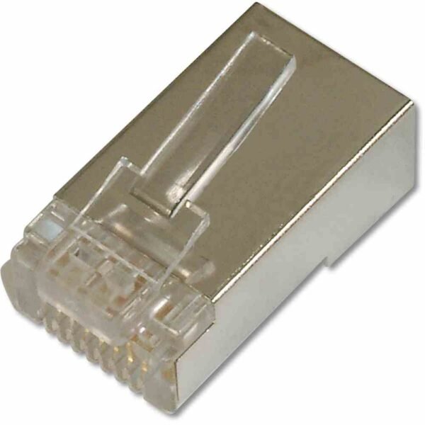 DIGITUS AK219603 CAT 6 Modular Stecker, 8P8C, geschirmt für Rundkabel, zweiteilig, Lieferumfang inklusive Kamm, VPE: 100 STCK