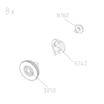 ALVA AQ2535126 ALVA Una Laufrollen Ersatzteilset für Runddusche mit Schiebetür, Silber  Verpackungseinheit:1ST