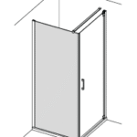 ALVA AQDUORSWPTS90 ALVA Ora Seitenw. f. Pendeltür m. Stütze 86,5-91/200cm, Chrom gl., ESG  Verpackungseinheit:1ST