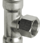 VIEGA 437 145 Viega Sanpress Inox-T-Stück mit SC-Contur Stahl nichtrostend, Modell 2317.2 d1: 15 Rp: ½ d2: 15 2317,2 Verpackungseinheit:1ST