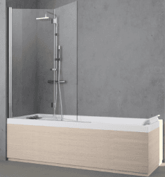 1e05f01b-1b32-4d62-8163-2234f89dbaeb ALVA AQDUVA8RC ALVA Varia Wannenwand 2-teilig rechts, 150x120cm, ESG Clean, Silber Verpackungseinheit:1ST – Bild 1