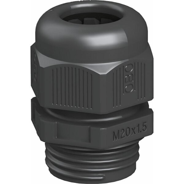 OBO BETTERMANN 2022889 Kabelverschraubung vollmetrisch M25, PA, schwarz V-TEC, M25x1,5, sw, VPE: 25 STCK