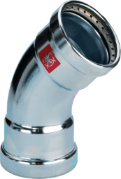 219e1cf6-23d7-4469-8ec5-6a0386e833b4 VIEGA 597 634 Viega Prestabo XL-Bogen 45° mit SC-Contur Stahl unlegiert, verzinkt, Modell 1126XL VdS-Zulassung d: 108,0 1126XL Verpackungseinheit:1ST – Bild 1