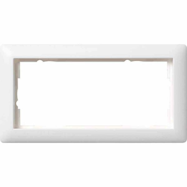 GIRA 100204 Abdeckrahmen 2-fach ohne Mittelsteg, Standard 55 reinweiß matt