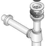 ALVA AQARVAWTS2 ALVA Varia WT-Sifon 5/4" m. Ventil Wandr. 32x250mm, MS verchromt  Verpackungseinheit:1ST