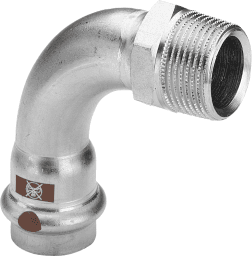 267205fb-e091-4cf1-96b3-ba03d9555aa3 VIEGA 812 423 Viega Temponox-Übergangsbogen 90° Stahl nichtrostend, Modell 1714 d: 22 R: ½ 1714 Verpackungseinheit:1ST – Bild 1