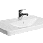 ALVA AQKEIDWT75R ALVA Idea WT asym. Becken rechts Ablage links, 75x45cm, m. Hahnloch, Weiß  Verpackungseinheit:1ST
