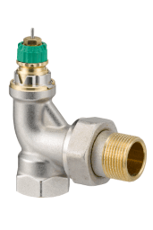 2c012240-e051-44bd-b471-40d22d17236e DANFOSS 013G7725 Danfoss Dynamic Valve RA-DV 20 druckunabhängig, R 3/4, Eck, vernickelt Verpackungseinheit:1ST – Bild 1