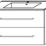 ALVA AQBMDUWTUSK2W ALVA Dura Unterschr. ink. Keramik WT, 2 Ausz., 81x52x46cm, Weiß Glanz  Verpackungseinheit:1ST