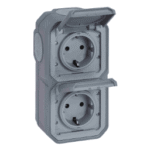 LEGRAND 069744L FR AP 2-fach vorverdrah SSDO vertikal St eckklemmen EB, IP44, IK08, Grau 069744L PLEXO NEW Verpackungseinheit:1ST