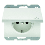 BERKER 47517109 Steckdose SCHUKO mit Klappdeckel u. erh. BS K.1 polarweiß glänzend  Verpackungseinheit:1ST