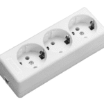 SCHURRER K1030/KWS Tischverteiler 3-fach ohne Zuleitung weiß  Verpackungseinheit:1ST