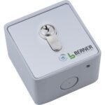BERNER 2902100 Schlüsseltaster, aluminium, 2S, Aufputz, IP54, ohne Aufdruck, matt