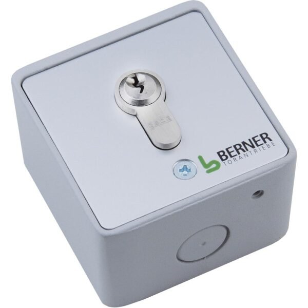 BERNER 2902100 Schlüsseltaster, aluminium, 2S, Aufputz, IP54, ohne Aufdruck, matt