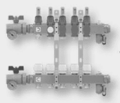 36c717ef-2067-4b4b-b6c0-bc2932eadce7 VOGEL&NOOT F7MSST054DDCC70 VN-FLOORTEC Edelstahlverteiler f. 5 HK Topline, inkl. Kugelhahn, L = 410,5 mm Verpackungseinheit:1ST – Bild 1