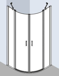 3868adca-6962-4eaa-be6f-2a305a724583 ALVA AQDUJURP90 ALVA Juna Runddusche m. Pendeltür 88,5-91/200cm, Silber HGL, ESG Clean Verpackungseinheit:1ST – Bild 1