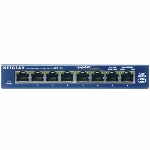NETGEAR GS108GE 8 Port Gigabit Desktop/Wandmontage Switch Metallgehäuse