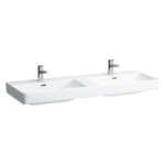 LAUFEN H8149680001041 Laufen PRO S 814968 Doppelwaschtisch unterbaufähig  Sanitärkeramik weiß 1300x465x95 1 Hahnloch mittig mit Überlauf ,  Verpackungseinheit:1ST