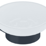 ALVA AQASAMSH ALVA Amoa Seifenhalter mit Kristallseifenschale satiniert, Schwarz  Verpackungseinheit:1ST