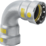 VIEGA 739 072 Viega Megapress G-Bogen 90° mit SC-Contur Stahl unlegiert, Zink-Nickel-Beschichtung, Modell 4616 DN: 15 D: ½ 4616 Verpackungseinheit:1ST