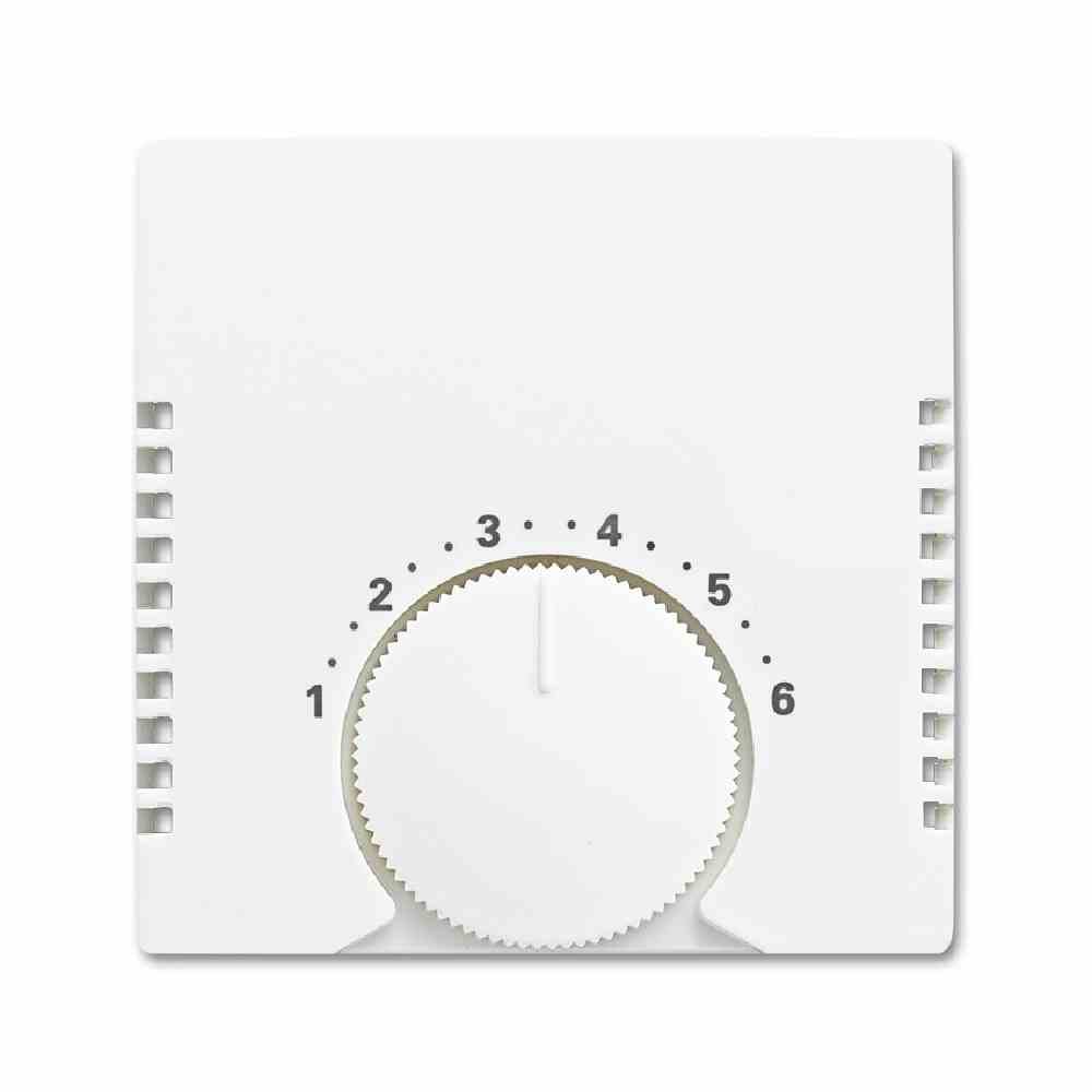 421899 BUSCH-JAEGER 2CKA001710A4062 BUSCH-BALANCE SI Drehknopf, Raumtemperaturregler, alpinweiß, glänzend, Sonderaufdruck – Bild 1