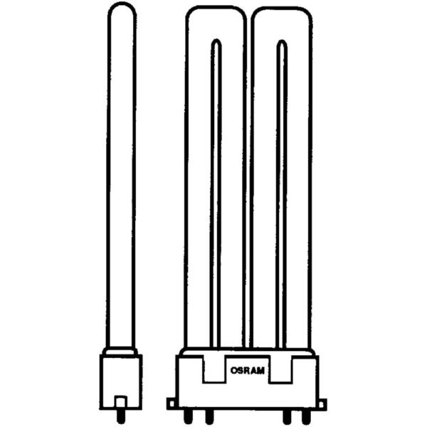 OSRAM 4050300333601 DULUX F Kompaktleuchtstofflampe, 24W, 3000K, 2G10 (4-pins), 1700lm, geeignet für EVG, Ø17,5x165mm, warm