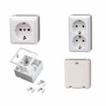 KOPP SB 101802000 Steckdose, 1f, arktisweiß, matt, Aufputz, horizontal/vertikal, IP20, Komplettgehäuse