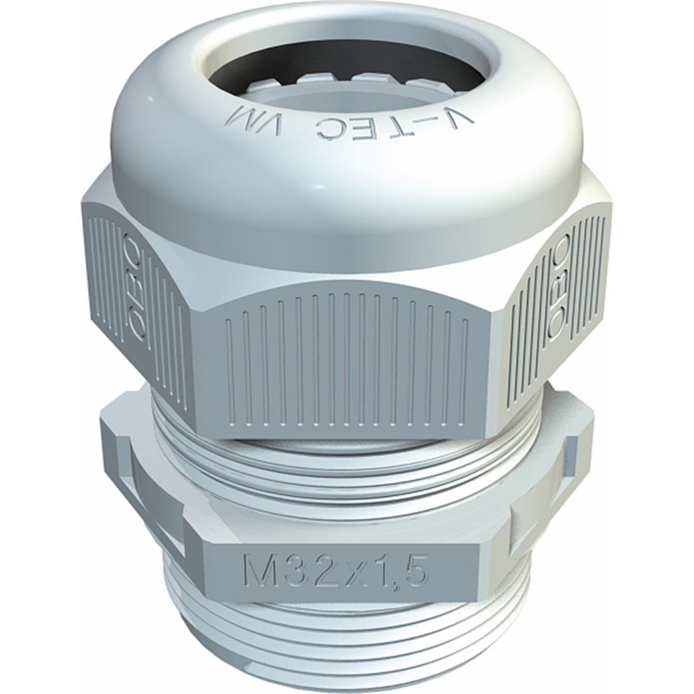 441553 OBO BETTERMANN 2022872 Kabelverschraubung vollmetrisch M40, PA, lichtgrau RAL 7035 vollmetrisch – Bild 1