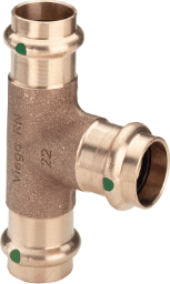 48217333-c048-43c1-8a86-09e6458225b6 VIEGA 283 513 Viega Sanpress-T-Stück mit SC-Contur Rotguss oder Siliziumbronze, Modell 2218 d1: 28 d2: 15 d3: 28 2218 Verpackungseinheit:1ST – Bild 1