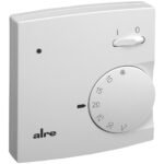ALRE MA012400 Raumtemperaturregler, reinweiß, 1Ö, Aufputz, IP30, 230V, Ein-/Ausschalter, mit Temperaturabsenkung, 5-30°C, 10A, 0,5K