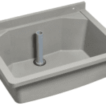 ALVA AQSLVAAB70GFK ALVA Varia Ausgussbecken GFK 70x50x30cm Ablaufv.,Befestigungss.,Standrohr,Grau  Verpackungseinheit:1ST