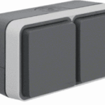 BERKER 47753525 Steckdose SCHUKO 2fach waagerecht mit Kl appd., 4 Leitungseinf. AP W.1 grau  Verpackungseinheit:1ST