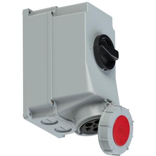 PCE 75352-6 Abschaltbare Wanddose 63A 5p 6h IP66/67 TWIST Verpackungseinheit:1ST