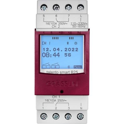 Grässlin 430200021 Digitale Zeitschaltuhr Talento smart B25 2 Kanal Verpackungseinheit:1ST