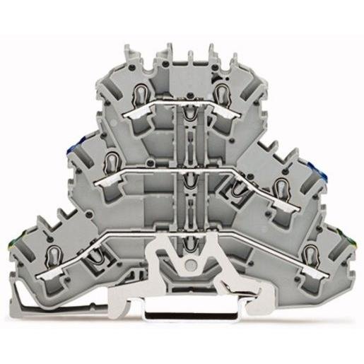 Wago 2002-3217 Dreistockklemme Durchgangsklemme PE/N/L 0,25-2,5 mm² grau Verpackungseinheit:50ST