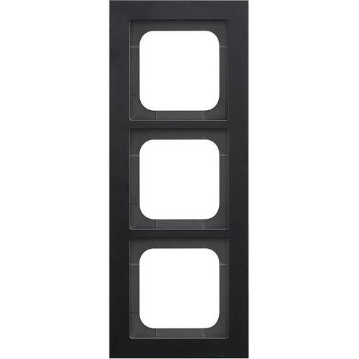 Busch-Jaeger 2CKA001754A4705 Abdeckrahmen schwarz matt 3-fach Busch-axcent Rahmen Verpackungseinheit:1ST