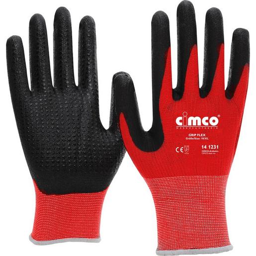 Cimco 141229 Arbeitshandschuh Grip Flex schwarz/rot, Größe 8/M Verpackungseinheit:1ST