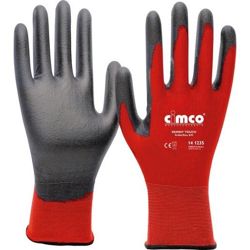 Cimco 141237 Arbeitshandschuh Skinny Touch grau/rot, Größe 9/L Verpackungseinheit:1ST