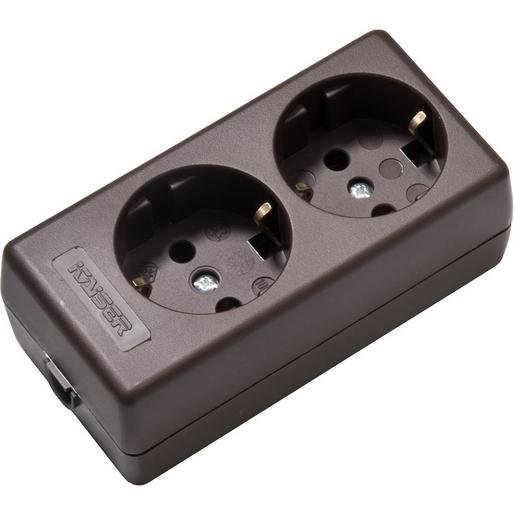 Kaiser Elektrotechnik 1020/BR Tischverteiler ohne Kabel 2-fach braun Verpackungseinheit:1ST