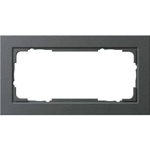 Gira 100223 2-fach Abdeckrahmen ohne Mittelsteg für E2 anthrazit Verpackungseinheit:1ST
