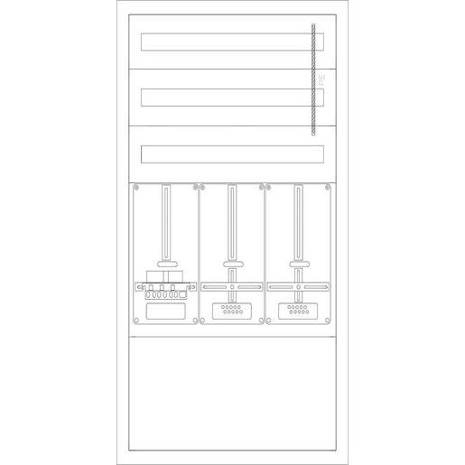 Eaton 276128 Unterputz Zählerverteiler Niederösterreich Weiß leer U-NR-3/1150-3Z/3NZR-W Verpackungseinheit:1ST
