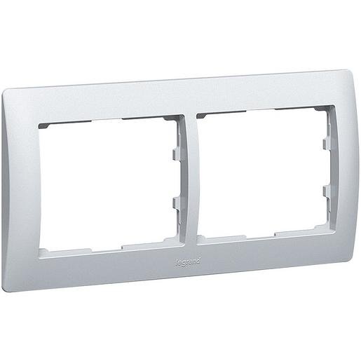Legrand 771302 Rahmen 2-fach waagerecht Galea soft aluminium Verpackungseinheit:1ST