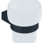 ALVA AQASAMGH ALVA Amoa Glashalter mit Kristallglas satiniert, Schwarz  Verpackungseinheit:1ST