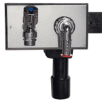 HUTTERER & LECHNER HL406 HL406 - Waschgeräte-UP-Siphon DN40/50 mit integriertem Wasseranschluss und Auslaufhahn R 1/2" - 180x100mm 406 Verpackungseinheit:1ST