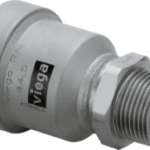 VIEGA 783 143 Viega Megapress-Übergangsstück mit SC-Contur Stahl unlegiert, Zink-Nickel-Beschichtung, Modell 4211.3 DN1: 50 Außen-Ø: 57 DN2: 50 R: 2 4211,3 Verpackungseinheit:1ST