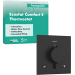 HANSGROHE 33711670 hansgrohe Ecostat Comfort E Thermostat Unterputz für 2 Verbraucher, Mattschwarz 33711XXX Verpackungseinheit:1ST
