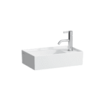 LAUFEN H8153340001111 Laufen KARTELL LAUFEN 815334 Handwaschbecken unterbaufähig  Saphirkeramik weiß 460x280x120 1 Hahnloch ohne Überlauf ,  asymmetrisch,  Armaturenbank rechts,  mit verdecktem Ablauf,  mit Ablaufventil (nicht verschließbar)  Verpackungseinheit:1ST